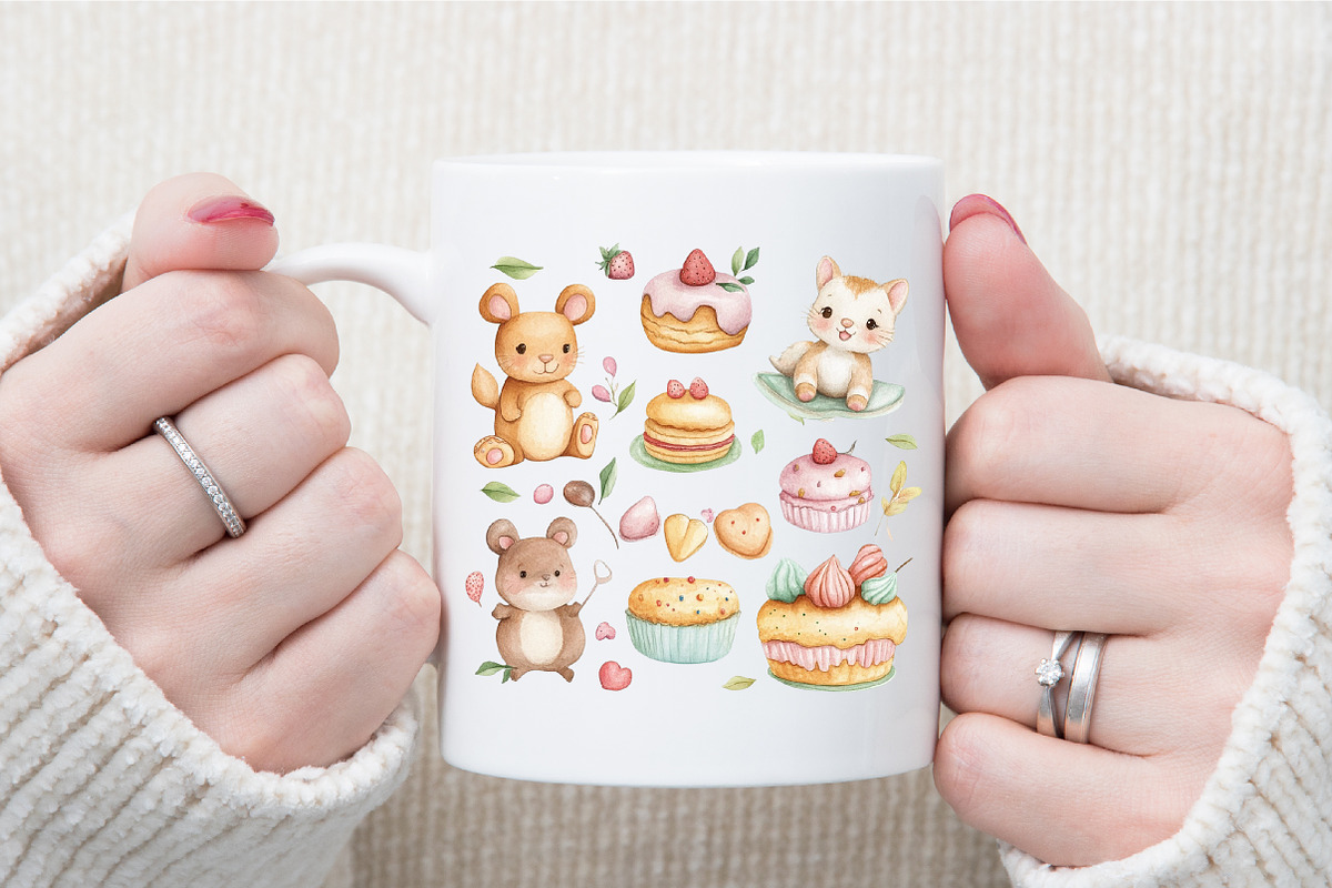 Watercolor Sweets Cute Bakery Animal, an Illustration by Sublimation Artist (Photo 5 of 6)