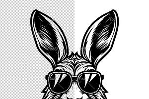 Cool Rabbit Wearing Sunglasses.