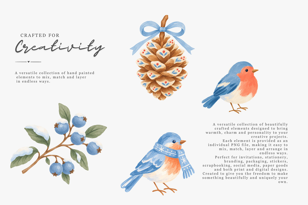 cozy storybook winter clipart set, a Decorative Illustration by Patishop Art (Photo 7 of 9)