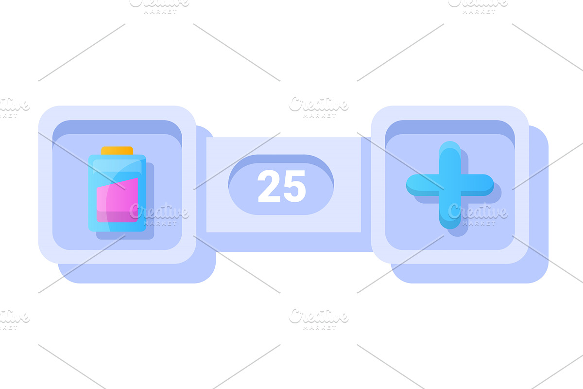 Game UI button. Mobile, an Object Illustration by Things for designers