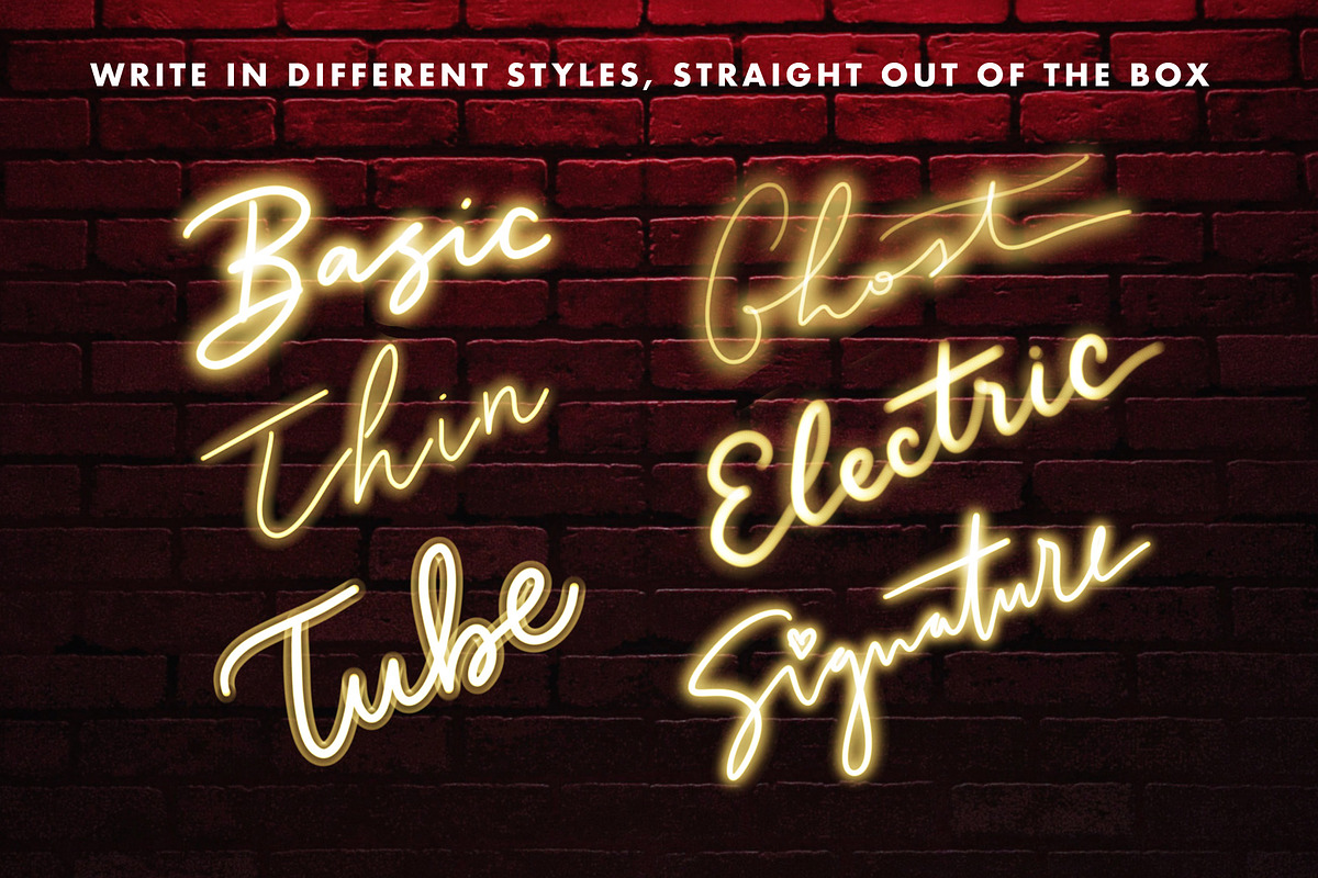 Neon Procreate Brush Kit preview 2