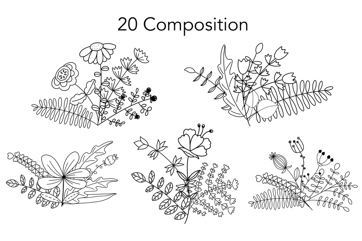 Lovely Floral Doodles, a Brush Add-On by Sense Library (Photo 5 of 30)