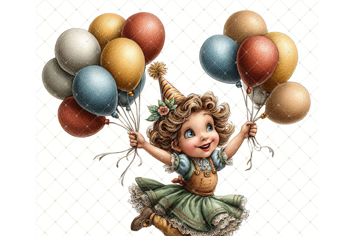 Balloon girl Clipart JPG, a Person Illustration by Memories By Lea (Photo 13 of 18)