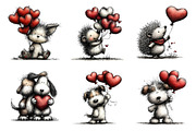 Valentines Day Animals Clipart, an Illustration by SinaCreation (Thumbnail 4 of 11)