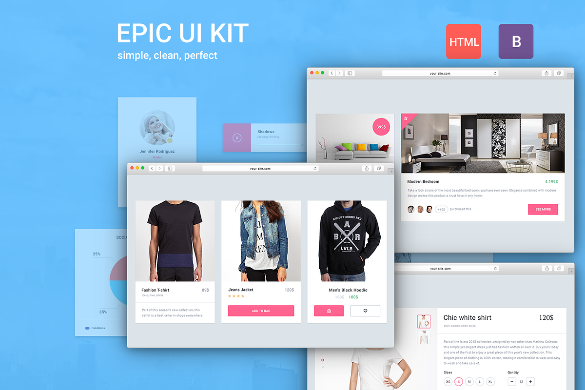 Epic UI Kit Bootstrap 3 Theme, a Bootstrap Template by EpicShop (Photo 5 of 6)