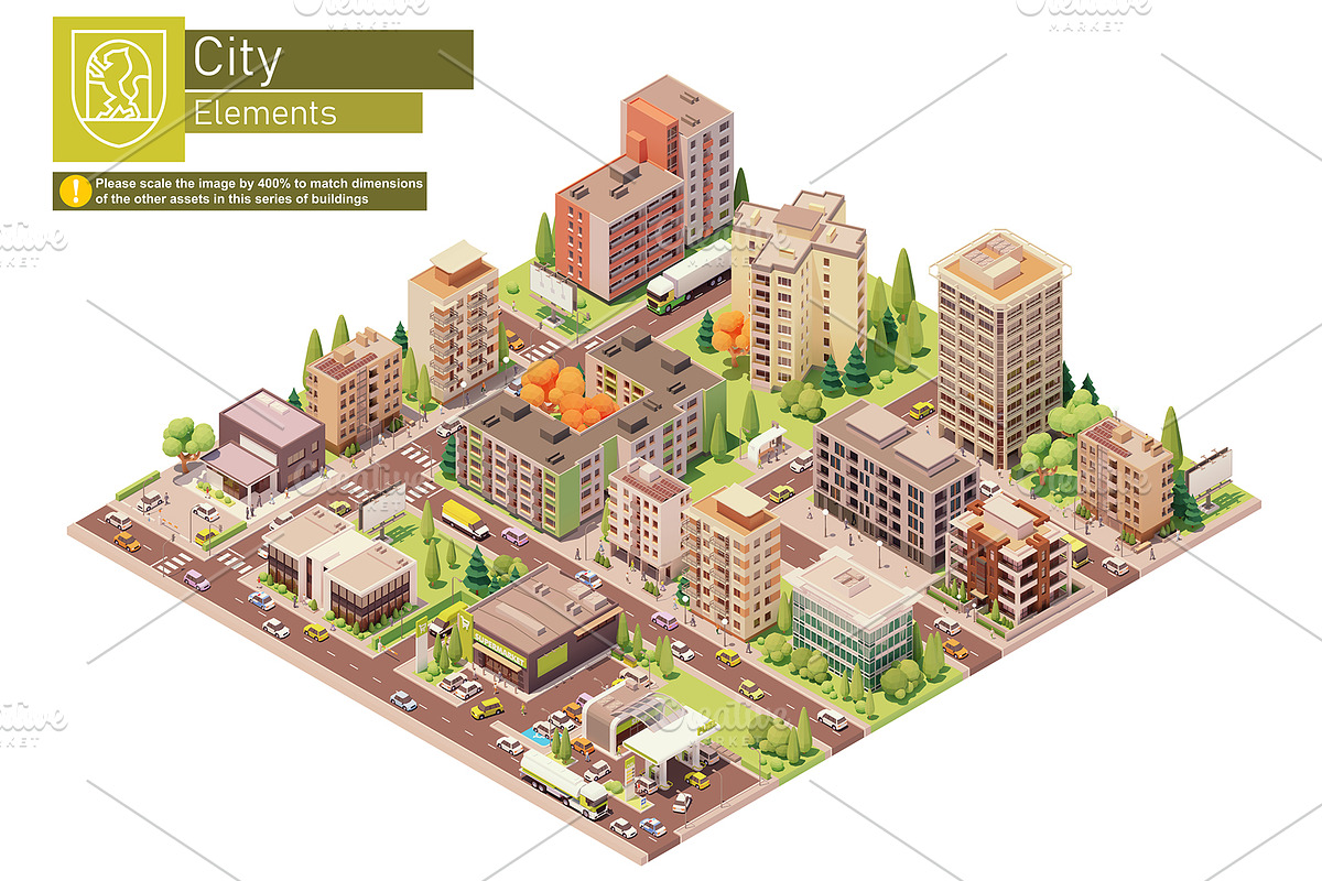 Isometric city map elements, an Object Graphic by tele52 (Photo 43 of 72)