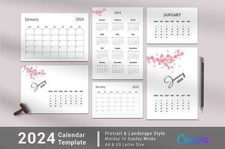 Calendar Template/Calendar 2024, a Stationery Template by Design Zone