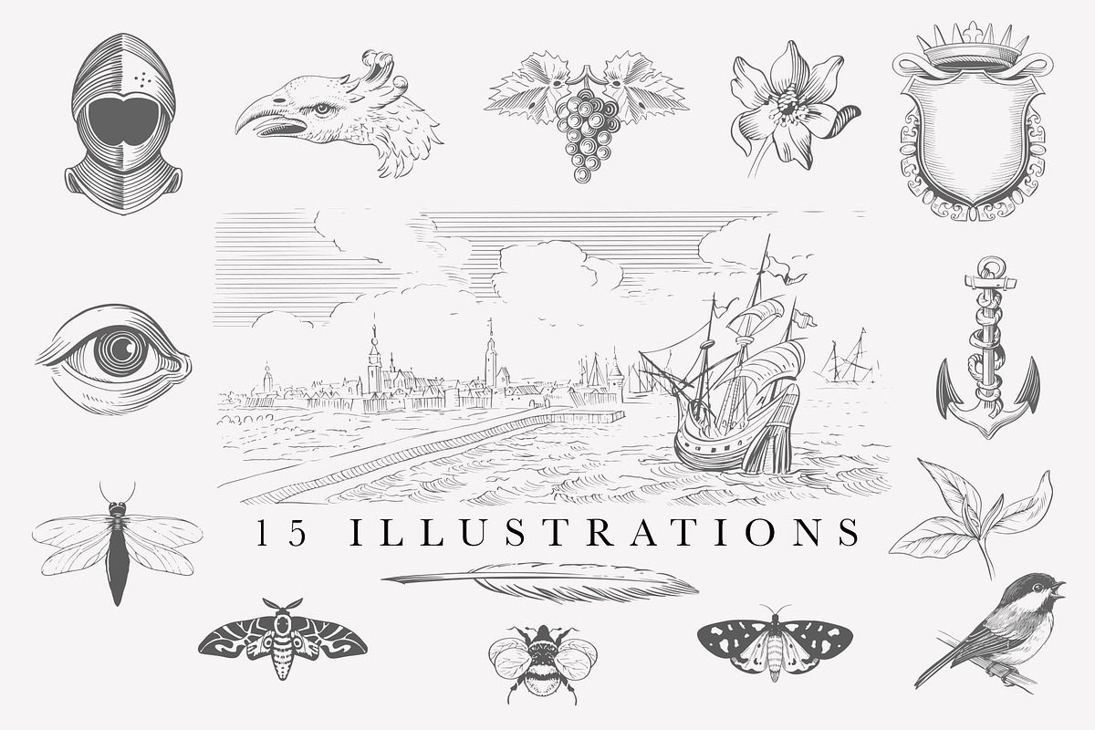 Vintage Design Elements Collection, a Branding & Logo Template by vatesdesign (Photo 3 of 6)