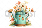 Spring Watering Clipart, an Illustration by Craft Nest (Thumbnail 11 of 12)