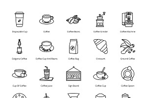 Coffee Shop Unique 150 Icons