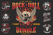 Rock & Roll Emblem T-Shirt Designs, a Branding & Logo Template by DGIM studio (Thumbnail 1 of 5)