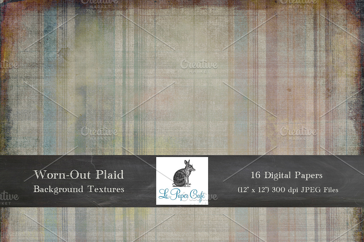Worn-Out Plaid Background Textures preview 4