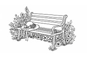Vintage Park Bench Vector Bundle, an Illustration by jahid234 (Thumbnail 27 of 49)