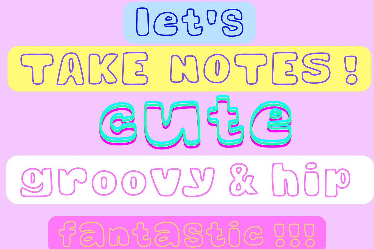 HEY an outline bubble font, a Handwritten Font by Eryn Rose Design (Photo 14 of 18)