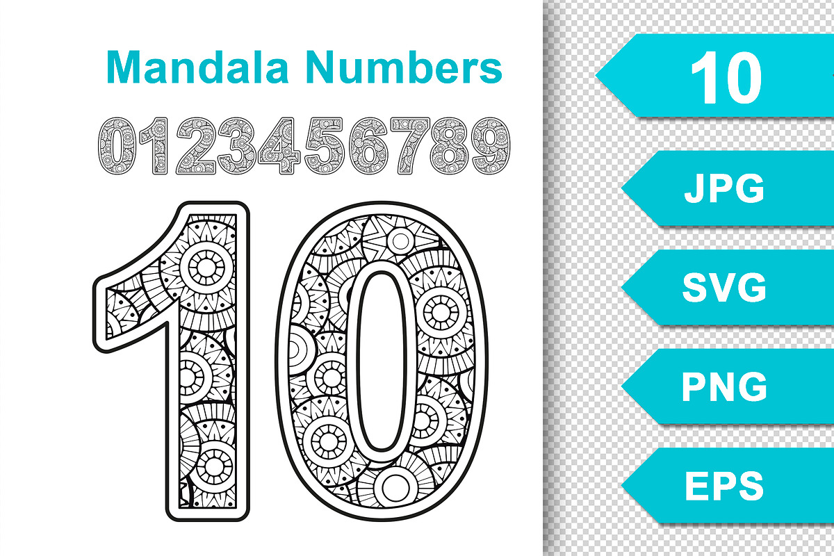 Vector clipart Mandala numbers, an Object Graphic by Nataliia Toporovska (Photo 1 of 5)
