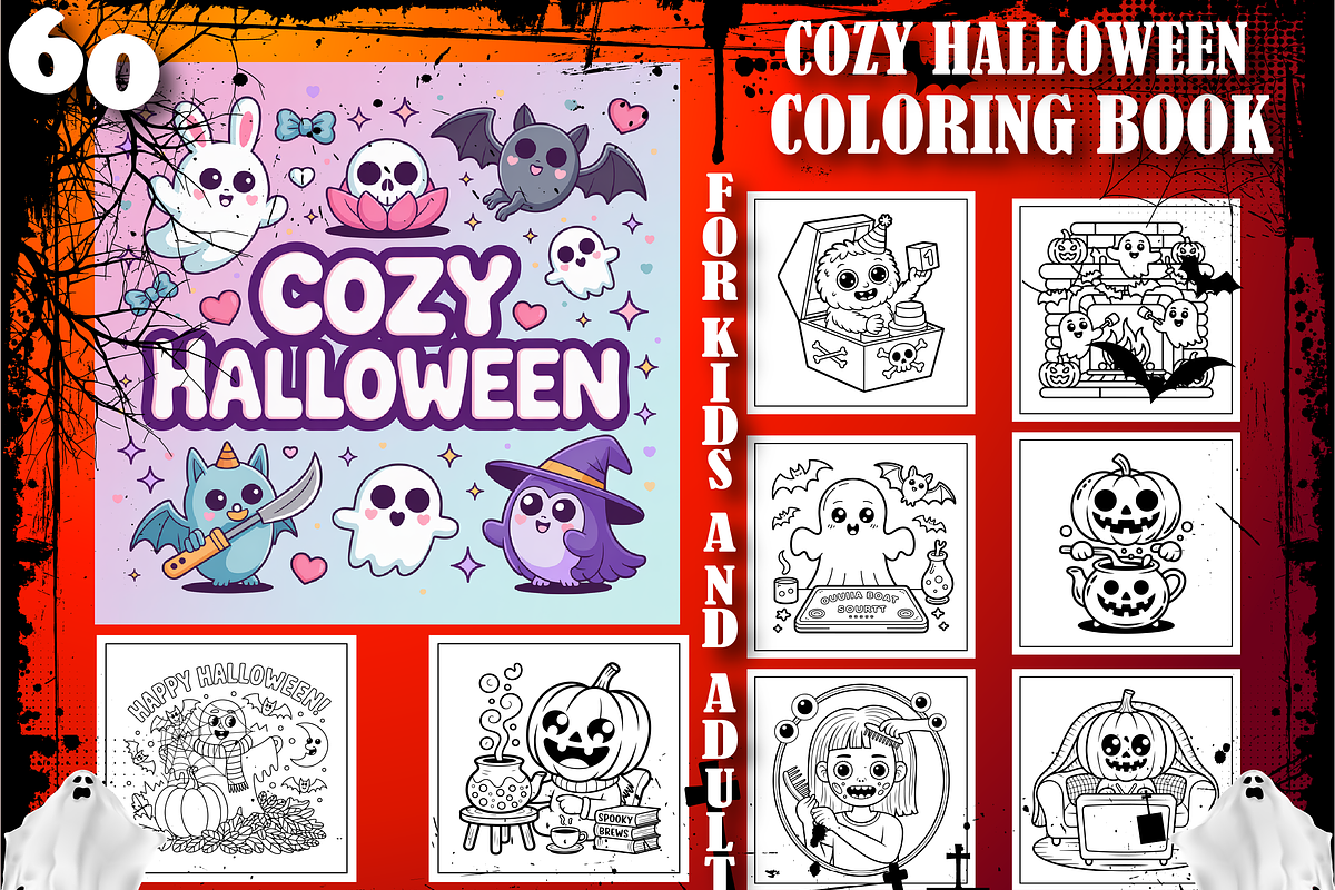 Cozy Halloween Coloring Book for Kid, a Seasonal Illustration by Design Home (Photo 1 of 5)