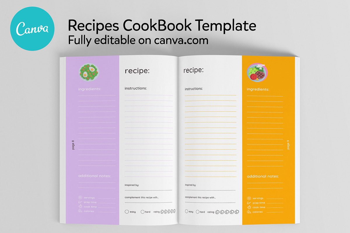 Recipes Book Canva A4 Template, a Magazine Template by DeLaGranSiete (Photo 5 of 13)