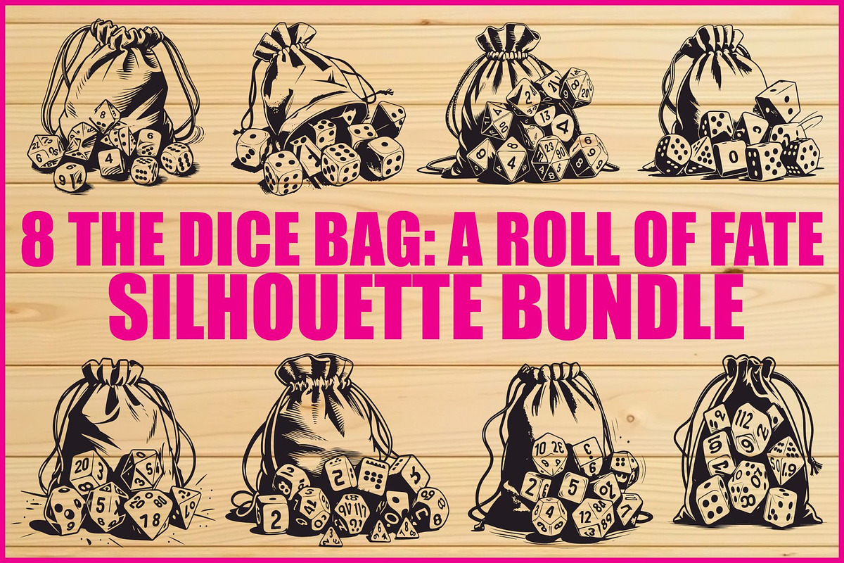 Dice Bag Silhouette Bundle, an Illustration by Designs_River (Photo 1 of 9)