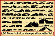 Mountain Landscape Silhouette Set, an Object Illustration by Designer_Momina (Thumbnail 1 of 9)