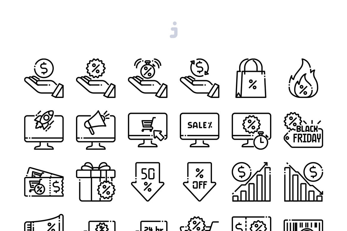 30 Sale and Promotion Icon set, an Outline Icon by Just Icon (Photo 3 of 3)