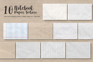 10 Notebook Paper Texture, a Background Graphic by Pitchlook.Studio