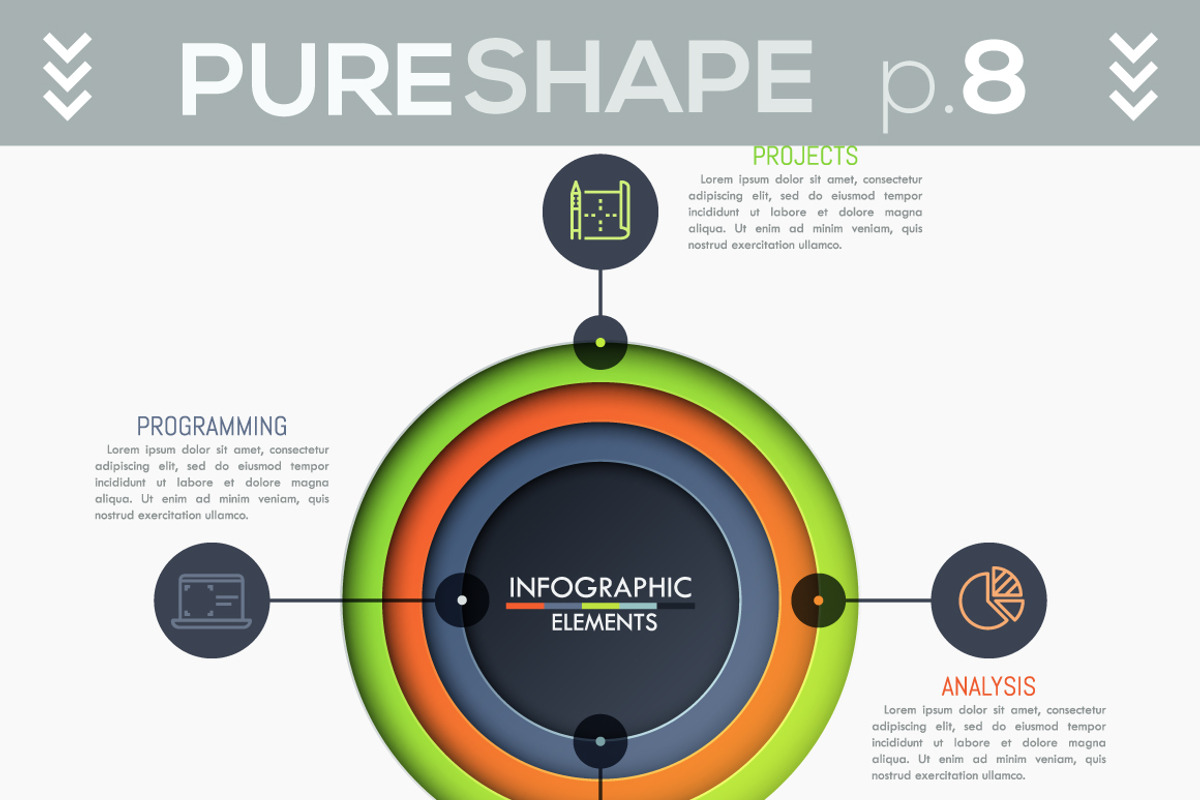 Pure Shape Infographic Bundle, a Presentation Template by Andrew Kras Design (Photo 16 of 26)