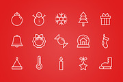 30 Premium Christmas line icons, an Outline Icon by Woo Graphics (Thumbnail 2 of 3)