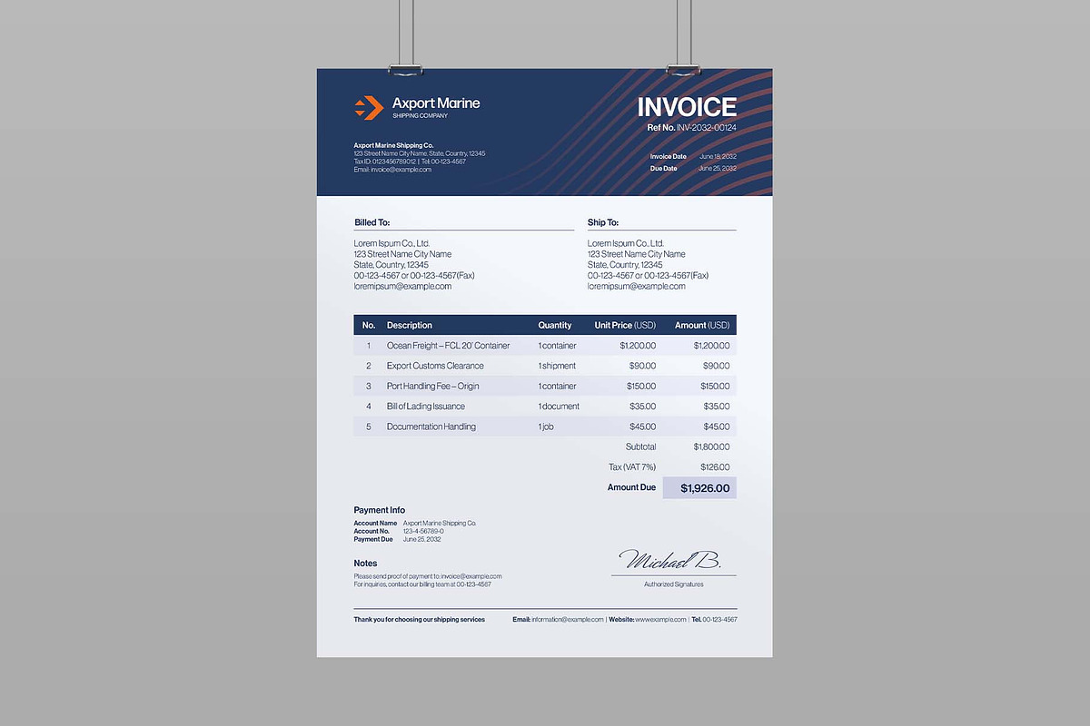 Invoice Template, a Stationery Template by BrandPacks (Photo 3 of 4)