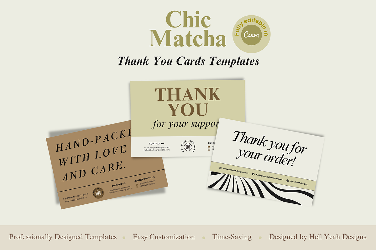Chic Thank You Cards Templates, a Card Template by Hell Yeah Designs (Photo 1 of 6)