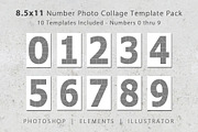 8.5x11 Number Photo Template Pack, a Marketing Template by Loveurstyle Designs (Thumbnail 1 of 5)