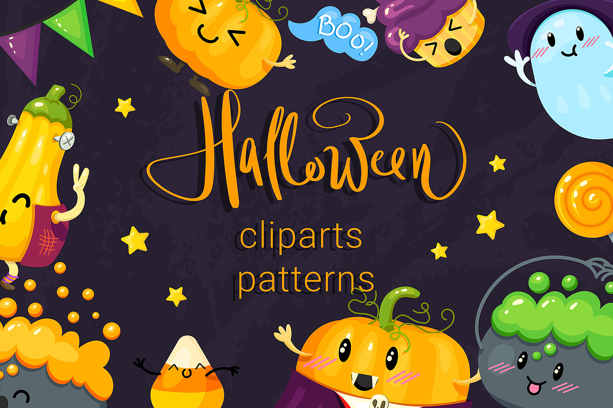 Happy Halloween. Cliparts, patterns, an Illustration by HmarkaShop (Photo 1 of 3)