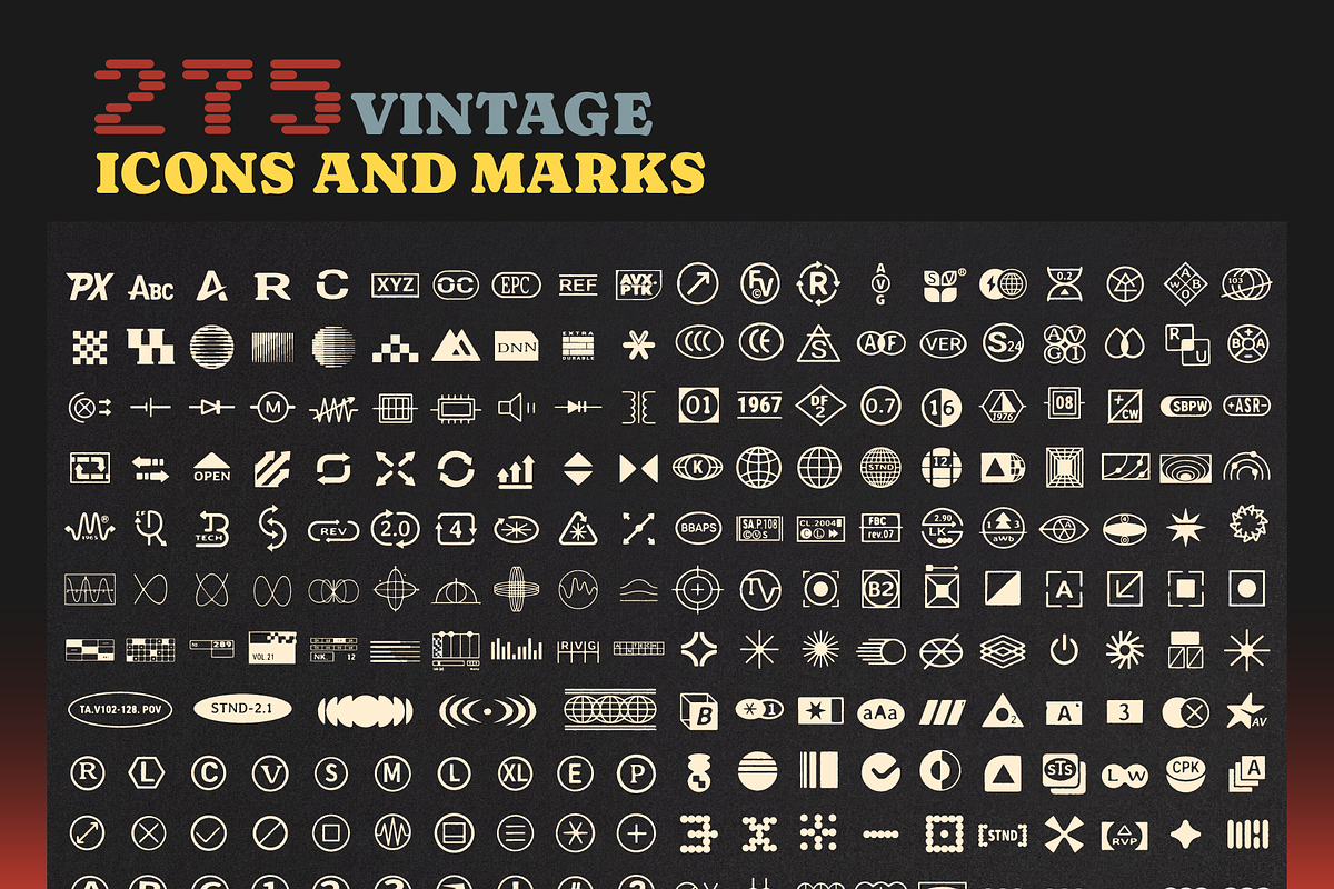 Retro Industrial Labels and Icons, an Object Graphic by Aure Design (Photo 2 of 6)