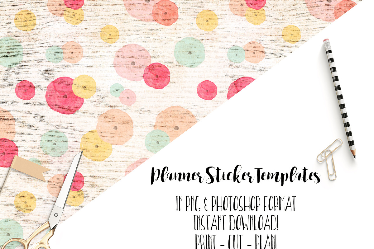 Planner Sticker Templates Photoshop, a Stationery Template by ClipartBrat Graphics (Photo 5 of 5)