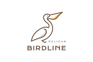 pelican bird big beak simple logo, a Branding & Logo Template by devastd