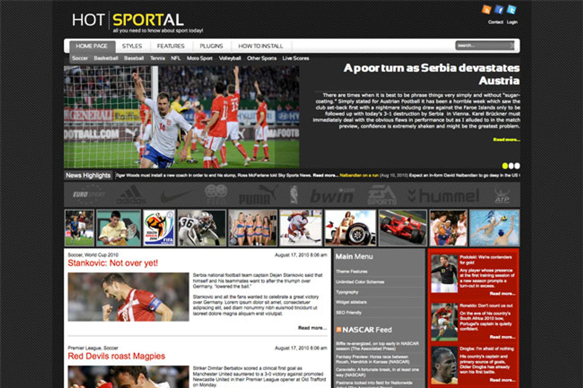 Hot Sportal, a WordPress Template by hot-themes (Photo 1 of 5)