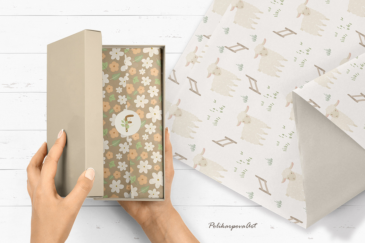 SPRING FARM animals clipart, pattern, an Animal Illustration by polikarpovaart (Photo 9 of 10)
