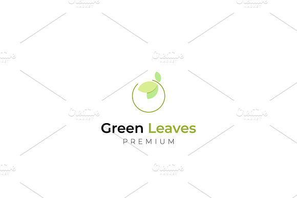Simple Leaf on Circle Logo Design preview 2