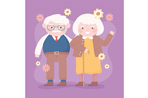 cute elderly couple, a Person Illustration by studiogstock