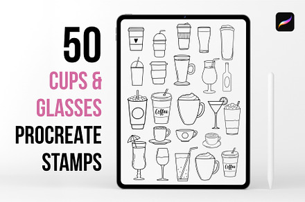 Cups & Glasses Procreate Stamps