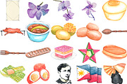 99 PHILIPPINE ICONS! Watercolor PNG, an Illustration by LilyBoo Clipart (Thumbnail 2 of 6)