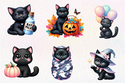 Nursery Halloween Black Cat Clipart, an Illustration by CreationArt (Thumbnail 3 of 9)