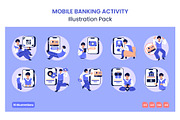 Mobile Banking Activity Illustration, a Finance Illustration by Moonstd (Thumbnail 2 of 2)