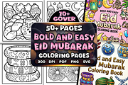 Easy Eid Mubarak Coloring Pages, a Seasonal Illustration by Craftsbeefy (Thumbnail 1 of 4)