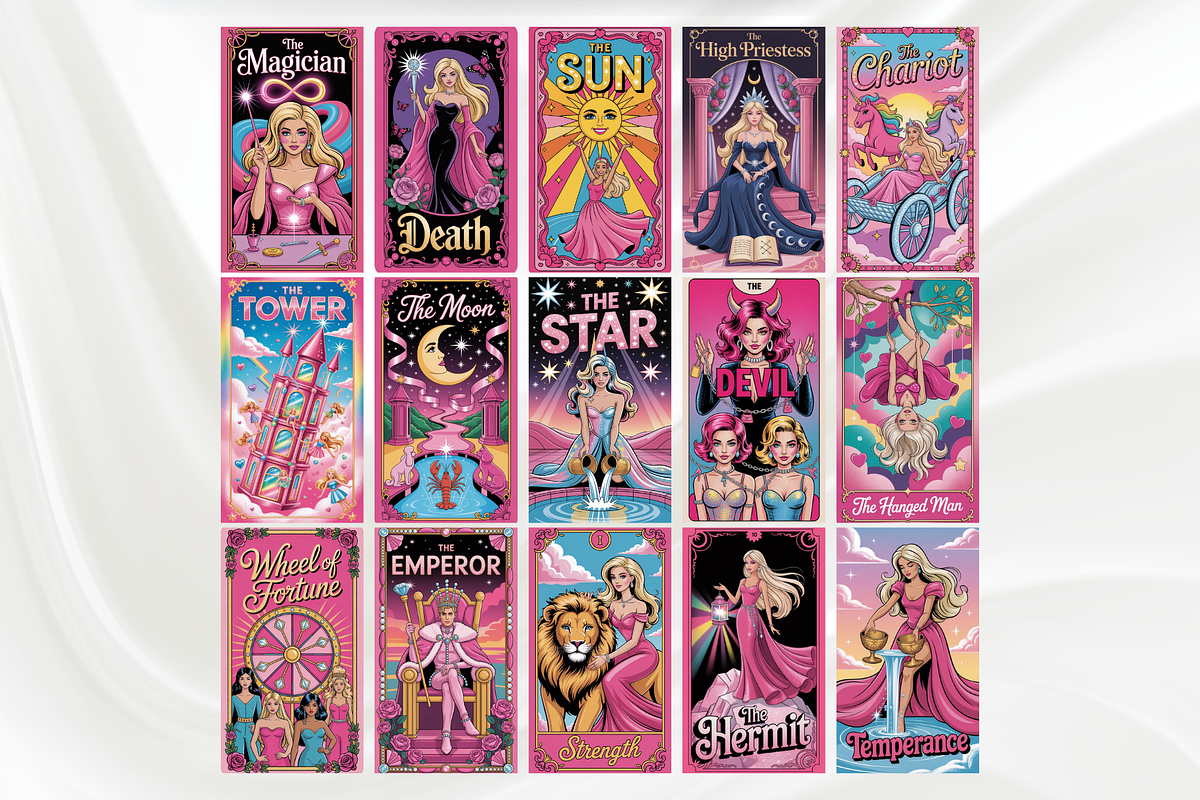 Pink Doll Tarot Cards Deck, an Object Illustration by Mugio (Photo 2 of 6)