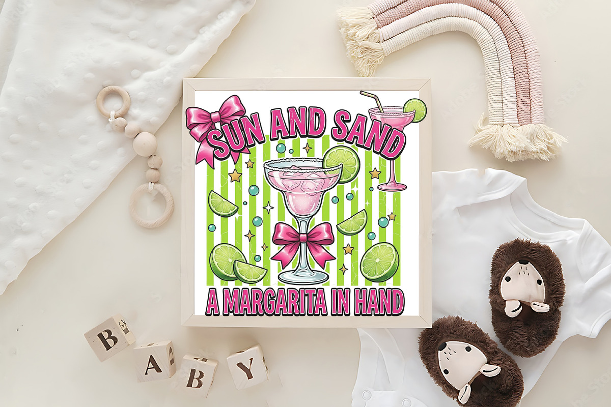Sun Sand Margarita Summer Beach PNG, an Illustration by CraftArtStudio (Photo 4 of 4)