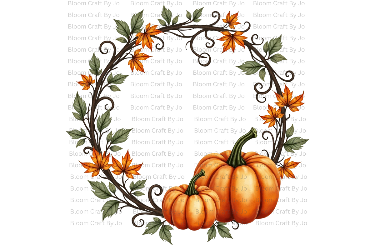 Pumpkins with Autumn Vines, a Decorative Illustration by Bloom Craft Creations (Photo 9 of 12)