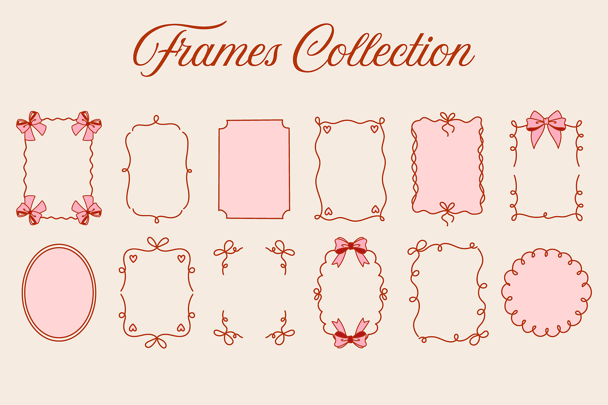 Bows & Frames - Vintage Line Set, an Illustration by Moonberry_Studio (Photo 4 of 12)