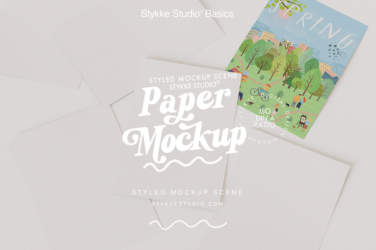 Paper Poster & Card Mockup | BASICS, a Books & Magazine Mockup by Stykke Studio (Photo 9 of 9)