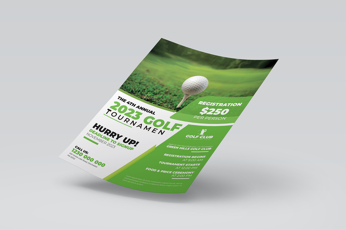 Golf Tournament Flyer Template, a Flyer Template by Designscozy (Photo 4 of 4)