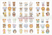 Adorable animal illustrations bundle, an Animal Illustration by Sofia's Fashion (Thumbnail 2 of 3)